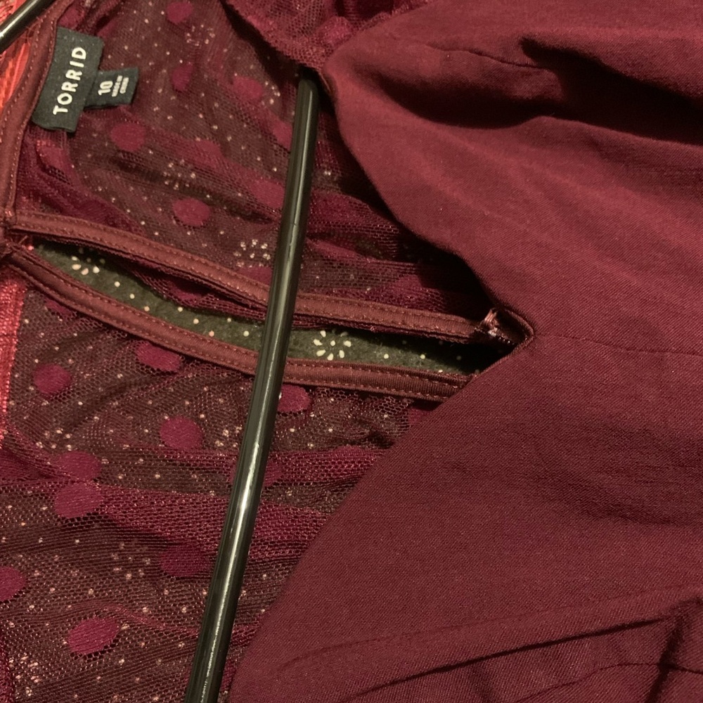 NWOT Torrid Burgundy Lace Prom Dress - Picture 2 of 8